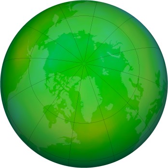 Arctic ozone map for 1990-07